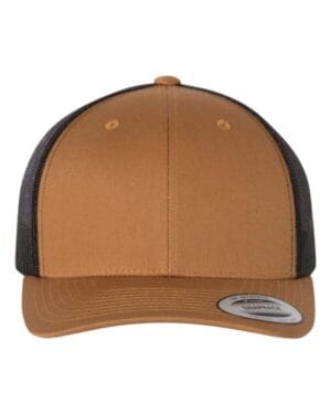 CARAMEL/ BLACK Yp classics 6606 retro trucker cap