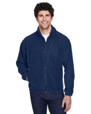 NAVY Ultraclub 8485 men's iceberg fleece full-zip jacket