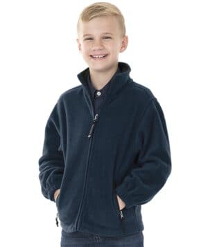 NAVY/BLACK Charles river 8502CR youth voyager fleece jacket
