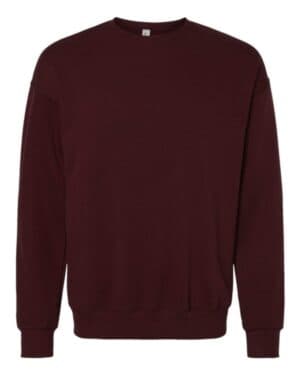 MAROON 3945 sponge fleece drop shoulder crewneck sweatshirt