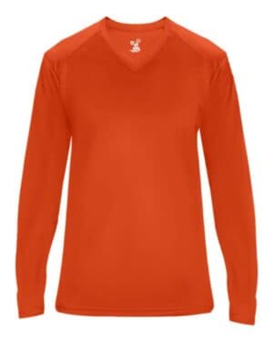 BURNT ORANGE 4064 ultimate softlock women's v-neck long sleeve t-shirt