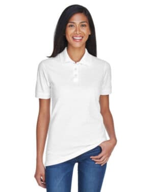 WHITE Ultraclub 8530 ladies' classic piqu polo