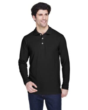 BLACK Ultraclub 8532 adult long-sleeve classic piqu polo