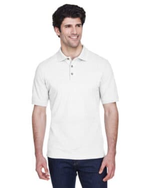 WHITE Ultraclub 8535 men's classic piqu polo