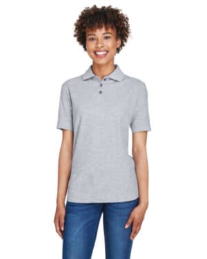 HEATHER GREY Ultraclub 8541 ladies' whisper piqu polo