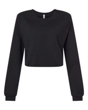 BLACK Bella canvas 6501 fwd fashion women's crop long sleeve tee
