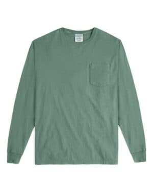 CYPRESS GREEN GDH250 garment-dyed long sleeve t-shirt with a pocket