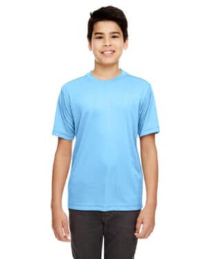 COLUMBIA BLUE Ultraclub 8620Y youth cool & dry basic performance t-shirt