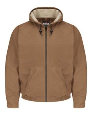 JLH4T brown duck hooded jacket-excel fr comfortouch-tall sizes