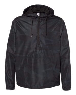 BLACK CAMO EXP54LWP unisex lightweight quarter-zip windbreaker pullover jacket