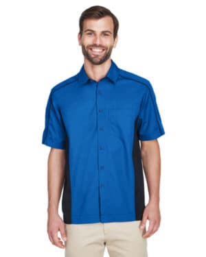 TRUE ROYAL/ BLK North end 87042 men's fuse colorblock twill shirt