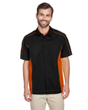 North end 87042 men's fuse colorblock twill shirt