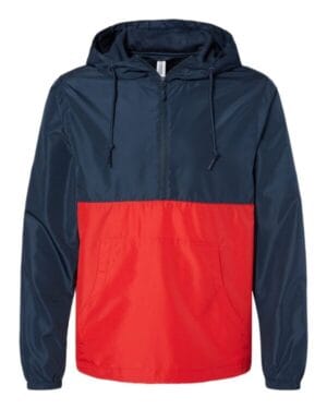 CLASSIC NAVY/ RED EXP54LWP unisex lightweight quarter-zip windbreaker pullover jacket