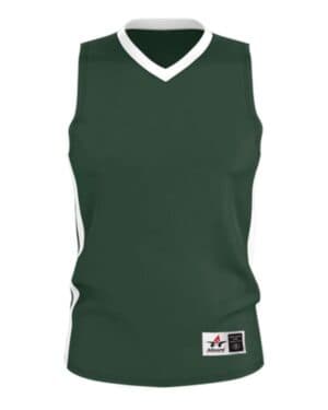 FOREST/ WHITE Alleson athletic 538J single ply basketball jersey
