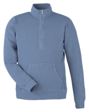 DENIM J america 8732JA unisex pigment dyed fleece quarter-zip