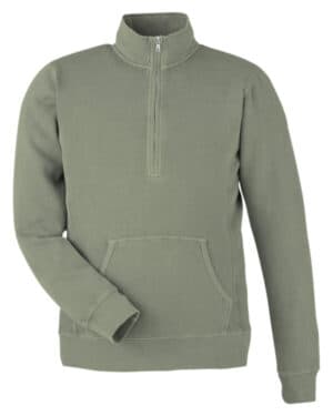 SPRUCE J america 8732JA unisex pigment dyed fleece quarter-zip