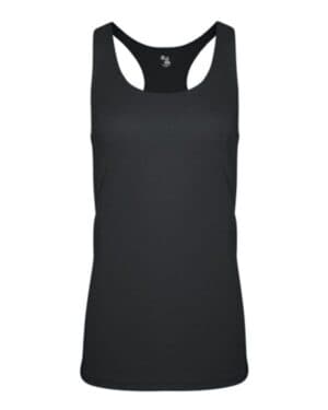 BLACK HEATHER Badger 4966 women's triblend racerback