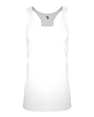 WHITE Badger 4966 women's triblend racerback