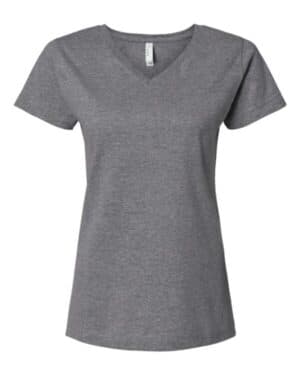 GRANITE HEATHER Lat 3507 women's fine jersey v-neck tee