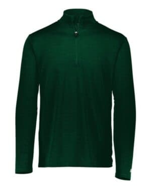 DARK GREEN Russell athletic QZ7EAM striated quarter-zip pullover