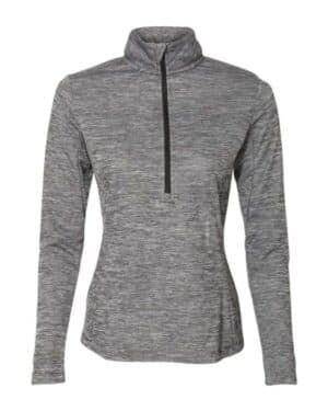 BLACK Russell athletic QZ7EAX women's striated quarter-zip pullover