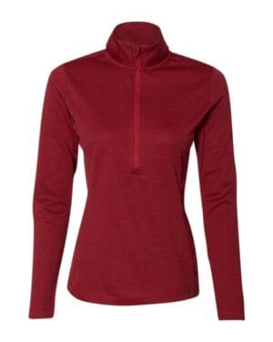 TRUE RED Russell athletic QZ7EAX women's striated quarter-zip pullover