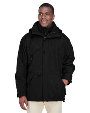 BLACK North end 88007 adult 3-in-1 parka with dobby trim