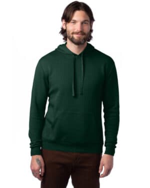 VARSITY GREEN 8804PF adult eco cozy fleece pullover hooded sweatshirt