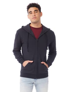 BLACK 8805PF unisex eco-cozy fleece zip hooded sweatshirt