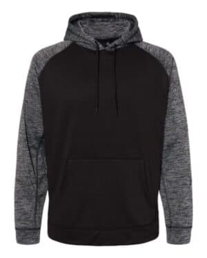 BLACK/ HEATHER CHARCOAL Burnside 8670 performance raglan pullover sweatshirt