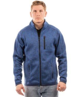 HEATHER NAVY Burnside 3901 sweater knit jacket
