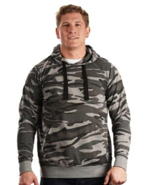 BLACK CAMO Burnside 8605 enzyme-washed french terry hooded sweatshirt