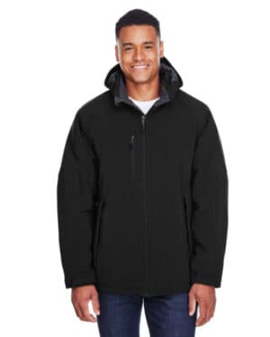 88159 men's glacier insulated three-layer fleece bonded soft shell jacket with detachable hood