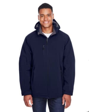 CLASSIC NAVY 88159 men's glacier insulated three-layer fleece bonded soft shell jacket with detachable hood