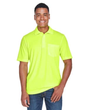 SAFETY YELLOW 88181P men's origin performance piqu polo with pocket