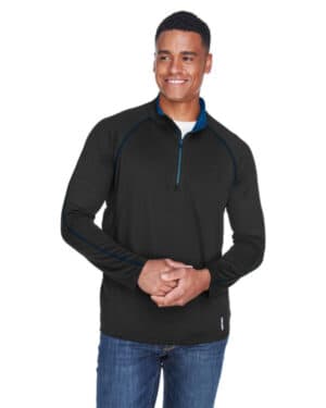 BLK/ TRU ROYAL 88187 men's radar quarter-zip performance long-sleeve top