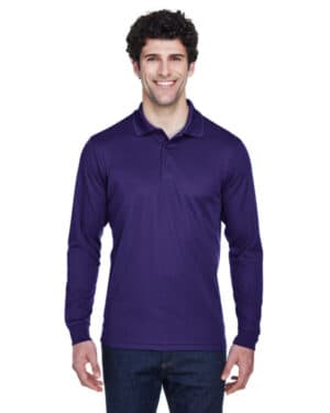 CAMPUS PURPLE 88192 men's pinnacle performance long-sleeve piqu polo