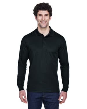 BLACK 88192 men's pinnacle performance long-sleeve piqu polo