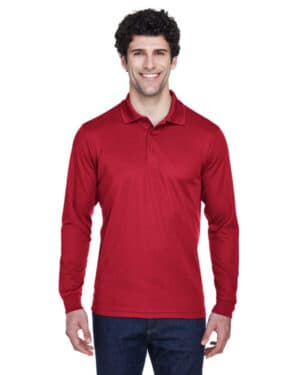 CLASSIC RED 88192 men's pinnacle performance long-sleeve piqu polo