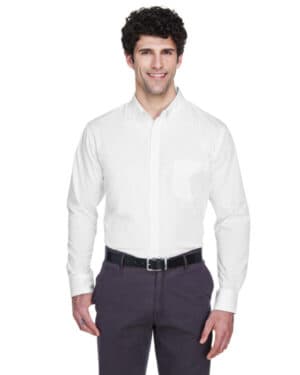 WHITE Core365 88193 men's operate long-sleeve twillshirt