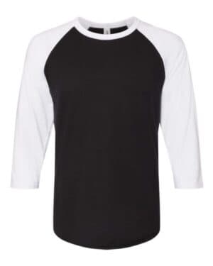 BLACK INK/ WHITE 560RR premium blend ringspun three-quarter sleeve raglan baseball t-shirt