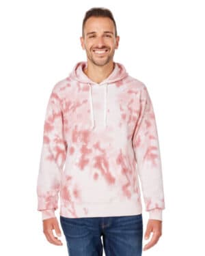 DUSTY ROSE TI DY J america 8861JA adult tie-dye pullover hooded sweatshirt