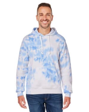 PERIWNKLE TIE DY J america 8861JA adult tie-dye pullover hooded sweatshirt