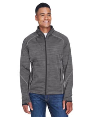 CARBON/ BLACK North end 88697 men's flux mlange bonded fleece jacket