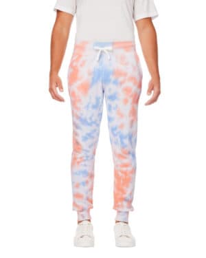 J america 8884JA adult tie dye fleece jogger