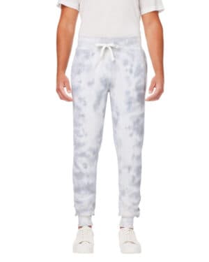 GREY TIE DYE J america 8884JA adult tie dye fleece jogger