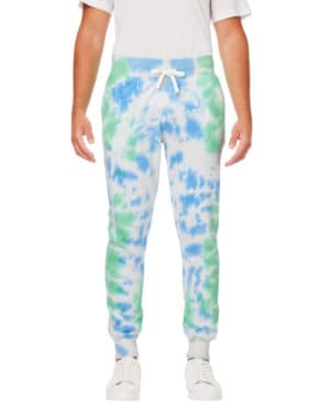 J america 8884JA adult tie dye fleece jogger