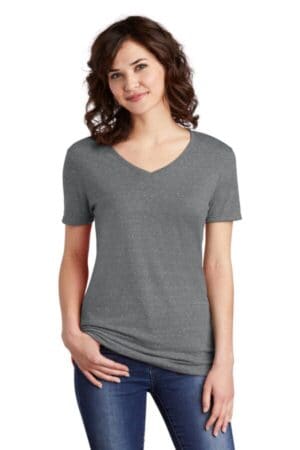 CHARCOAL 88WV jerzees ladies snow heather jersey v-neck t-shirt