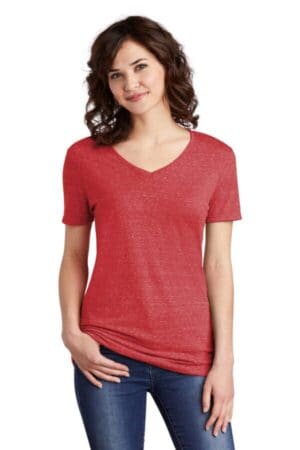 RED 88WV jerzees ladies snow heather jersey v-neck t-shirt