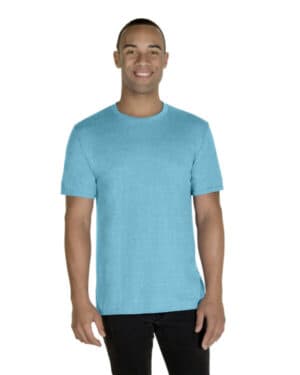 CARBN BLU SNW HT Jerzees 88MR adult snow heather t-shirt